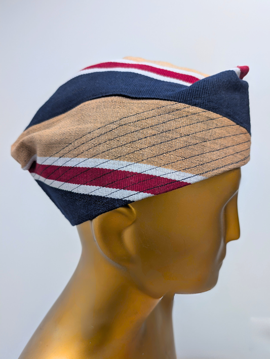 Gorge Aso Oke African Cap – Multicolor Stripe (Fila Hat)