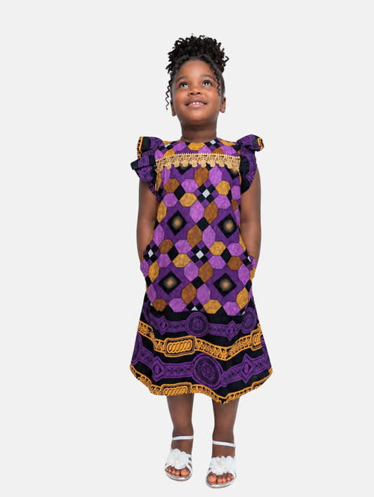 Nneya Royale African Print Girls Dress