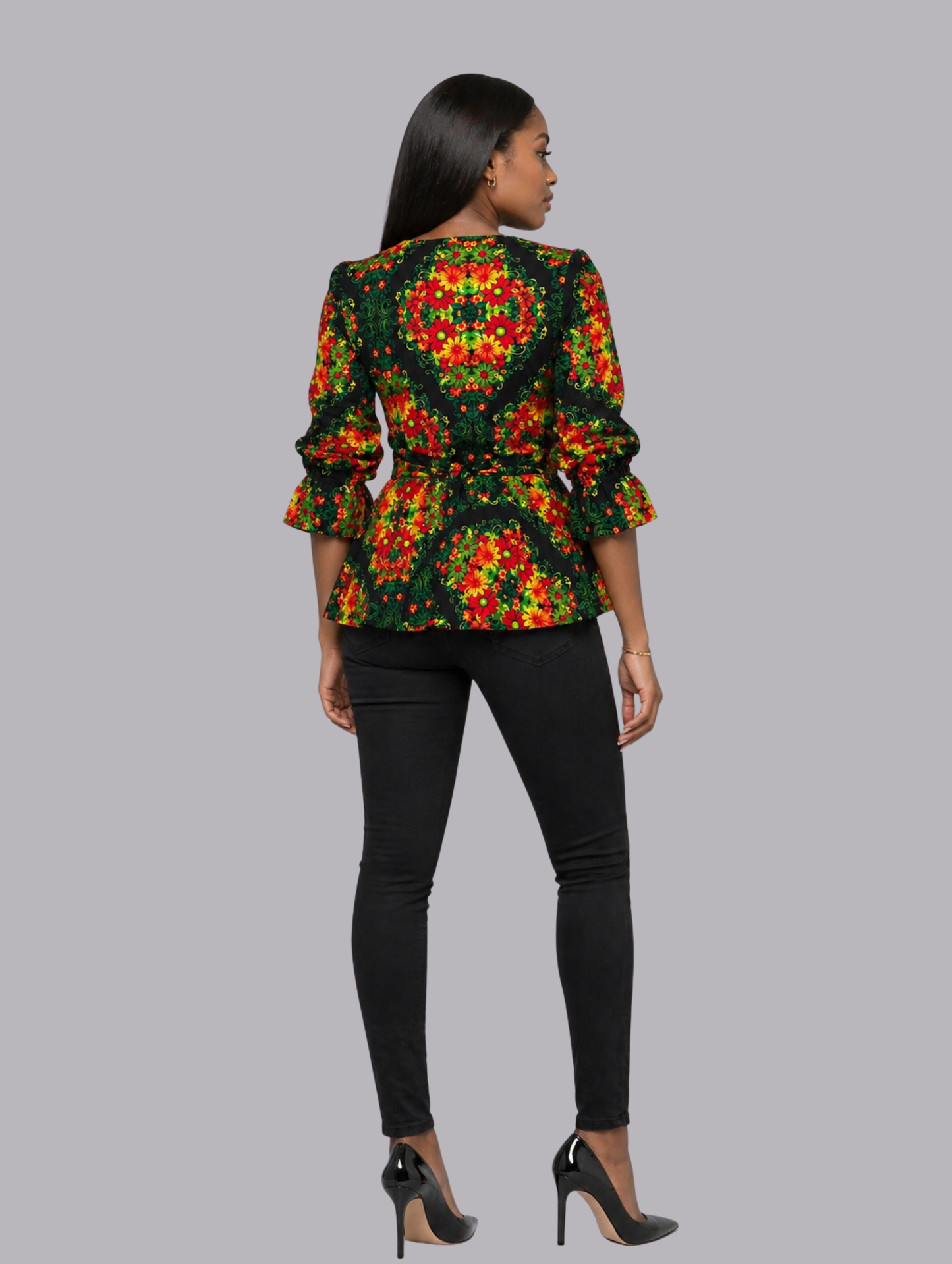 Gina Women's African Wrap Shirt (with Adjustable Sleeves)