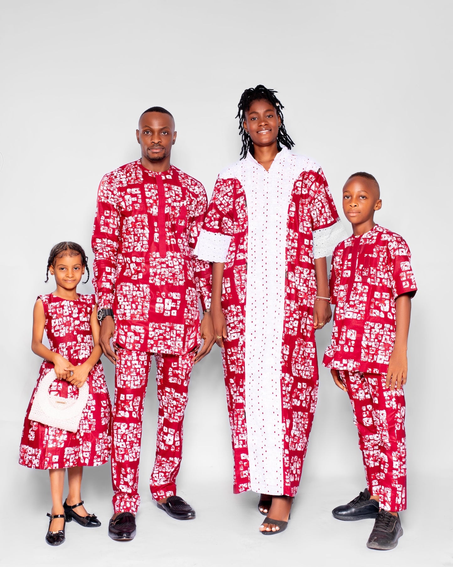 Keneh Men's African Print Co-ord set, (in Wine, Red White Ankara)