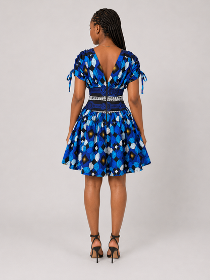 Obby African Print Puff Sleeve Dress