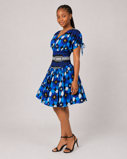 Obby African Print Puff Sleeve Dress