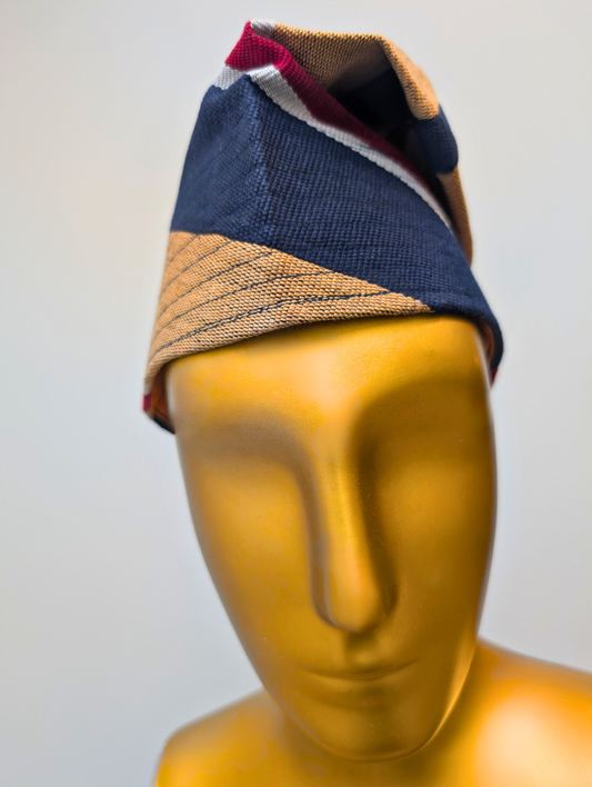 Gorge Aso Oke African Cap – Multicolor Stripe (Fila Hat)