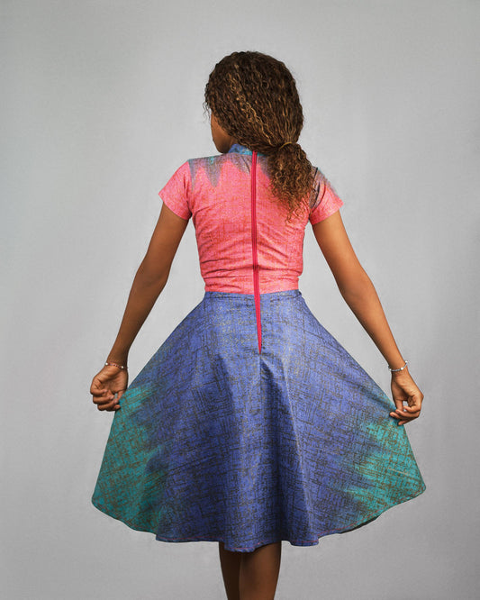 Asa Tween Girl African Print Dress (Flare dress)