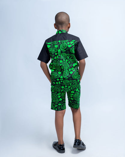 Obi Boys' African Print Co-Ord Set (Shirt and Shorts)