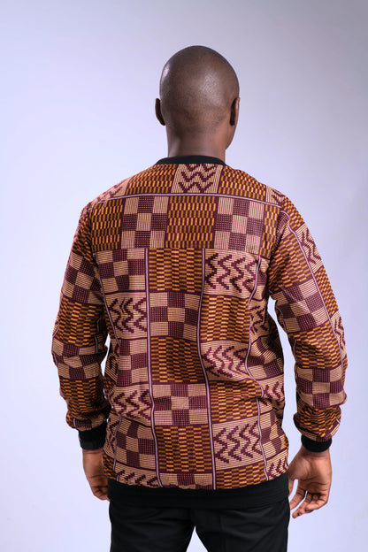 Oye Men's African Print Bomber Jacket