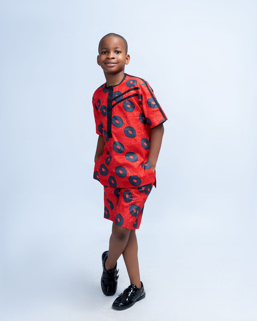 Nate Boys' African Print Co-Ord Set (Shirt and Shorts)