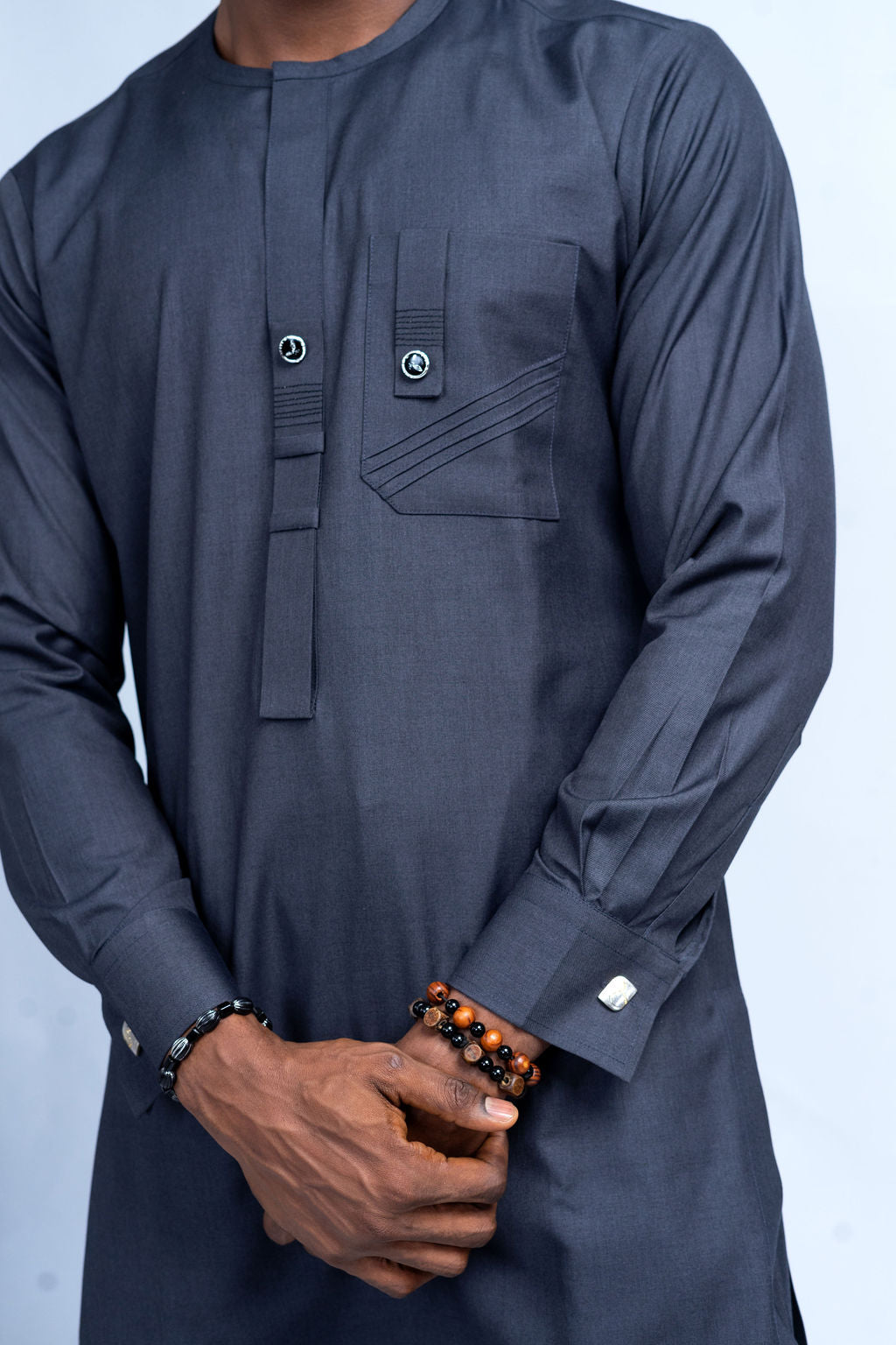 Timi Men's Dashiki Co-Ord Set (Grey color)