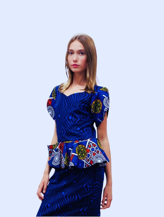 Mpete Tween Girl African Print Peplum Dress