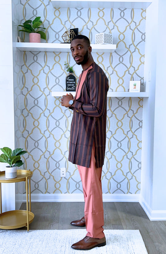 Kossey Men's Dashiki Co-ord Set, Patterned African Print