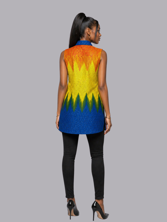 Egovin Women's African Print  Casual Dress Shirt