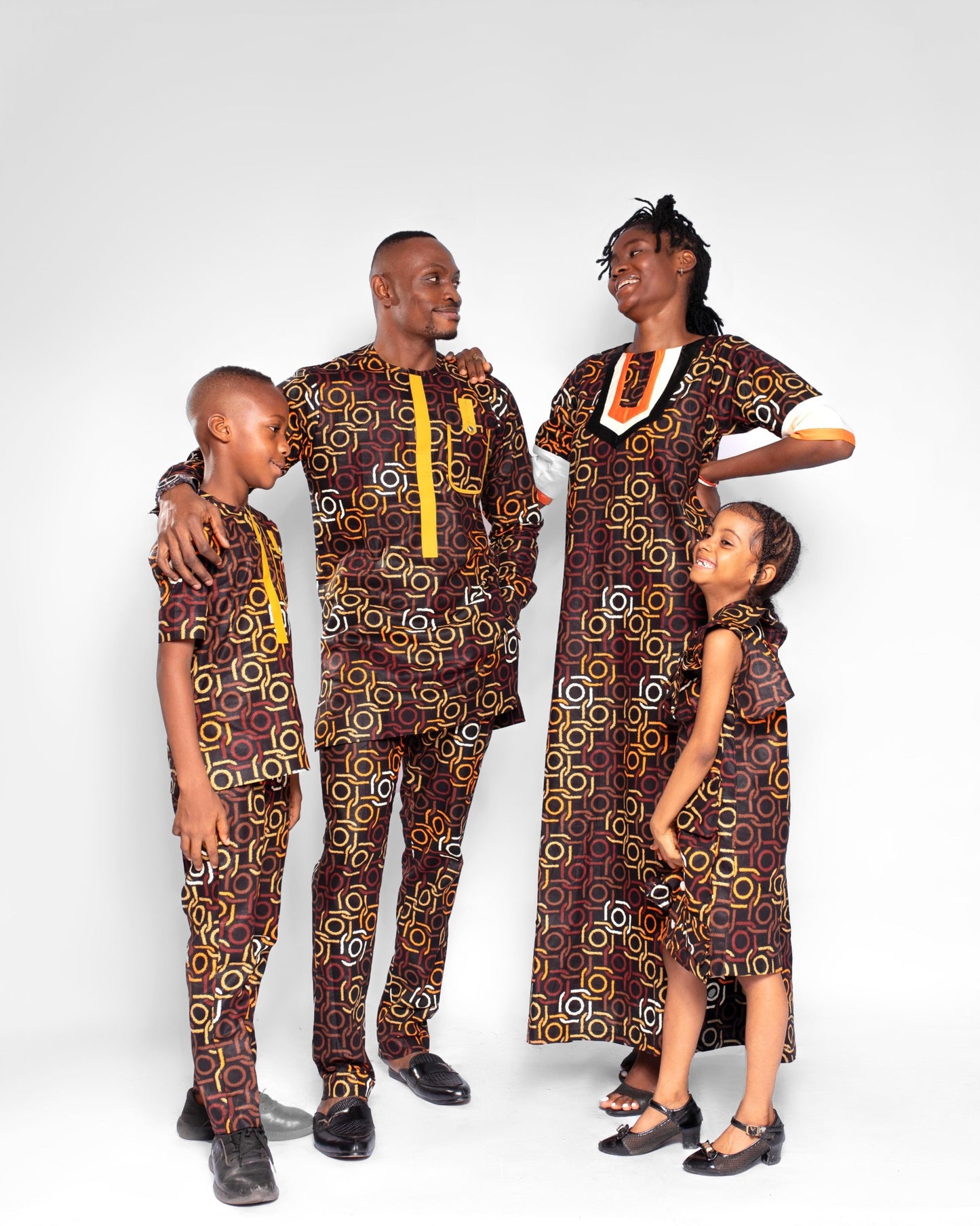 Ekon Men's African Print Co-ord Set, (in Brown and Gold Ankara)