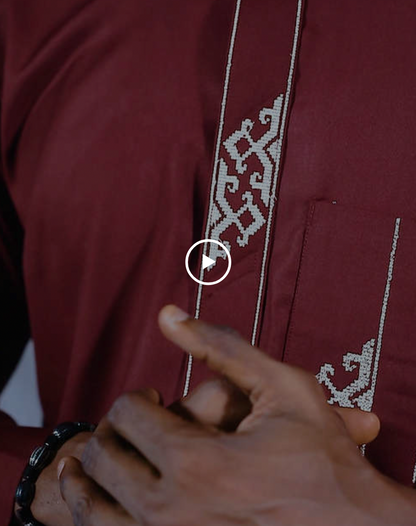 Mekus Men's Dashiki Co-Ord Set (Maroon color)