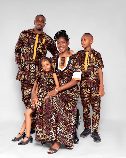 Ekon Men's African Print Co-ord Set, (in Brown and Gold Ankara)