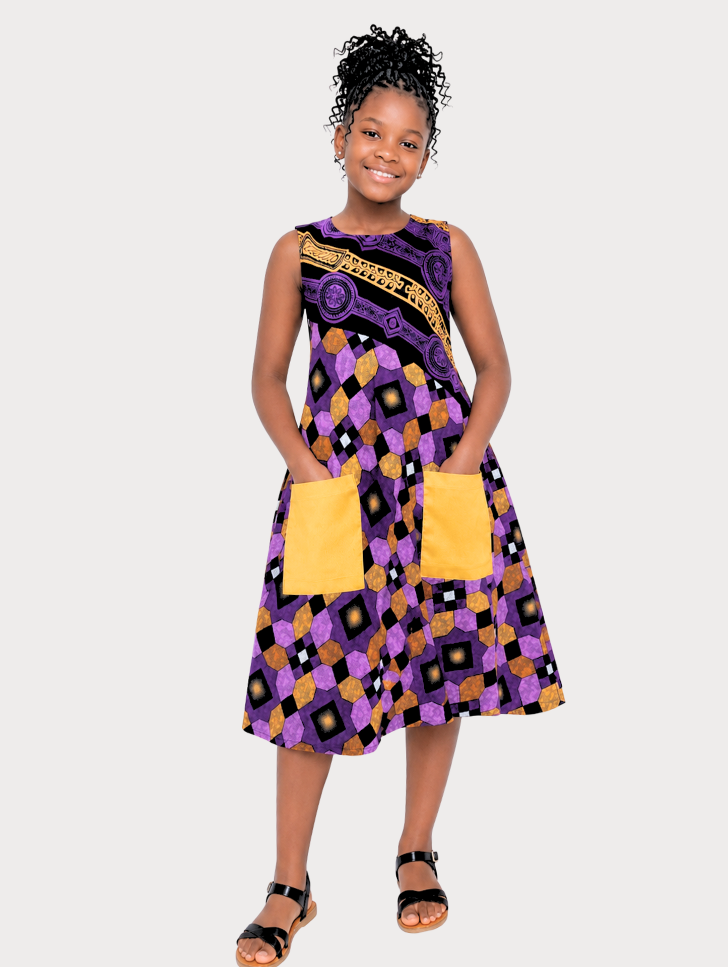 Gracie Teen Girl African Print Pocket Dress